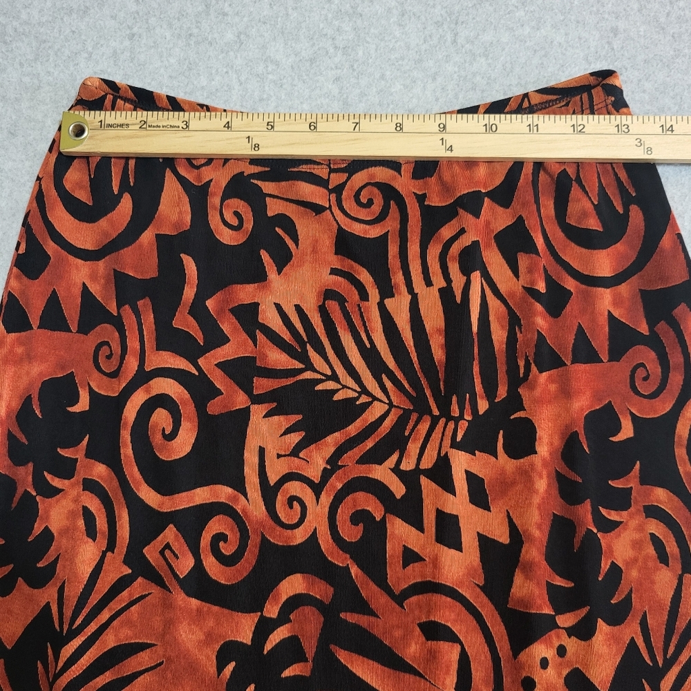 Coldwater Creek No Iron Midi Skirt Sz S Black Rust Flounce Hem Fairy Grunge Y2K - Picture 8 of 10